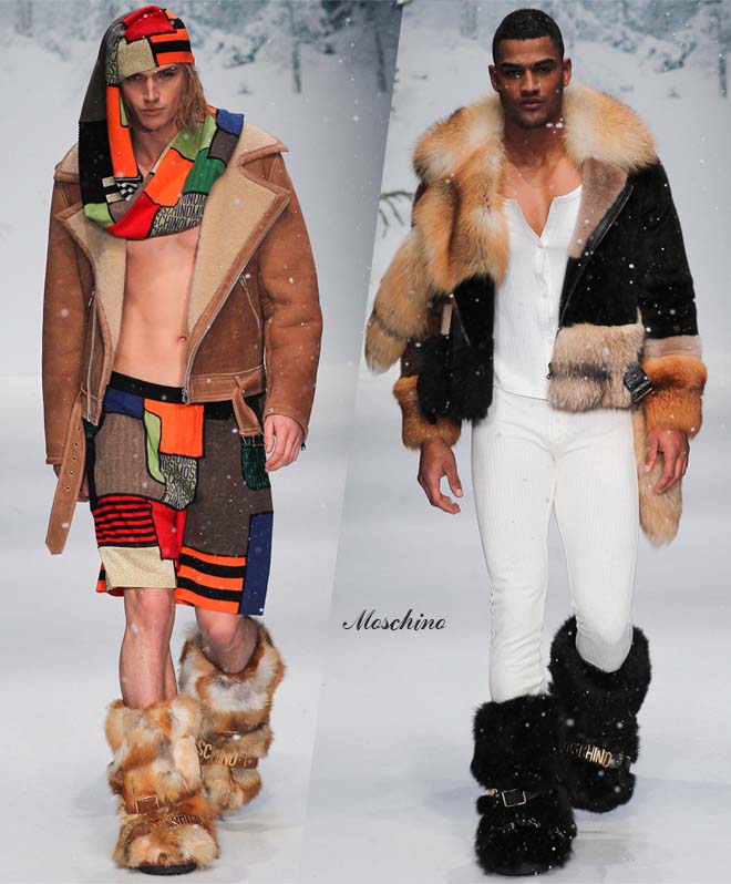 Мужские куртки косухи осень-зима 2015-2016: Moschino